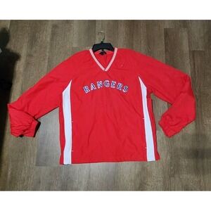 Sport Tek Texas Rangers Windbreaker Red Pullover Jacket Men's Size M